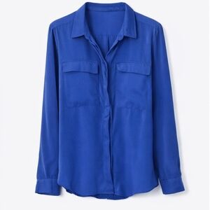 Catherine Malandrino Blue Relaxed Long Sleeve Button Down
